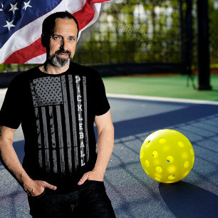 Vervaagde Amerikaanse Vlag Pickleball Speler T-shirt