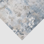  vervaagde bloemenbehang - blauw & wit anti tissuepapier (Detail)