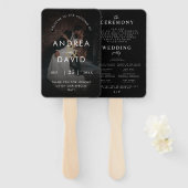 Vervaagde foto goud et-teken ceremonieprogramma me handwaaier (Voorkant en achterkant)