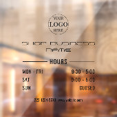 Vervaagde grijze openingstijden logo bedrijf  raamsticker (Vel 2)