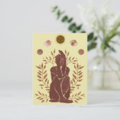 Vervaagde planeten denken man gouden kransen maan briefkaart (Staand voorkant)