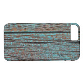 Vervaagde turquoise verf op rustiek hout Case-Mate iPhone case (Achterkant (Horizontaal))