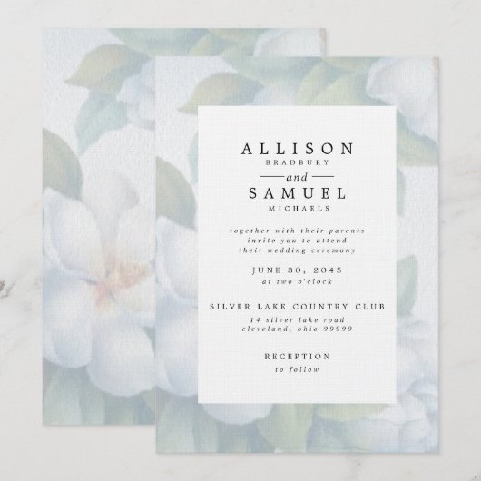 Vervaagde witte hondenbloesems kaart (Voorkant / Achterkant)