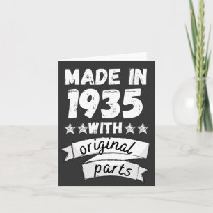 vervaardigd in 1935 met originele onderdelen, notitiekaartje