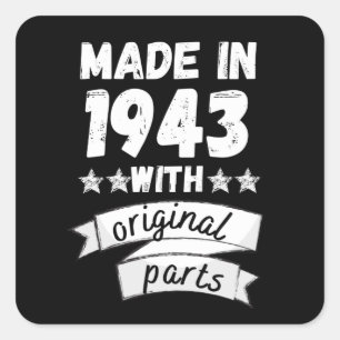 vervaardigd in 1943 met originele onderdelen, vierkante sticker