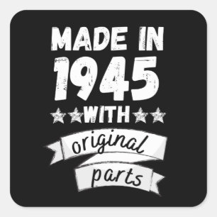 vervaardigd in 1945 met originele onderdelen, vierkante sticker