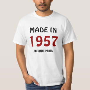 Vervaardigd in 1957, originele onderdelen t-shirt