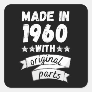vervaardigd in 1960 met originele onderdelen, vierkante sticker