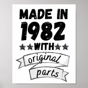 vervaardigd in 1982 met originele onderdelen, poster