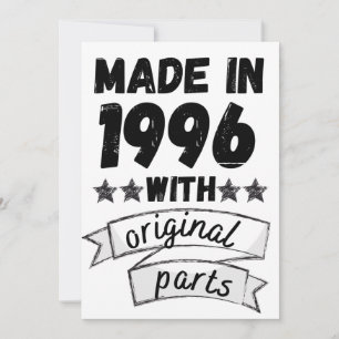vervaardigd in 1996 met originele onderdelen, bedankkaart