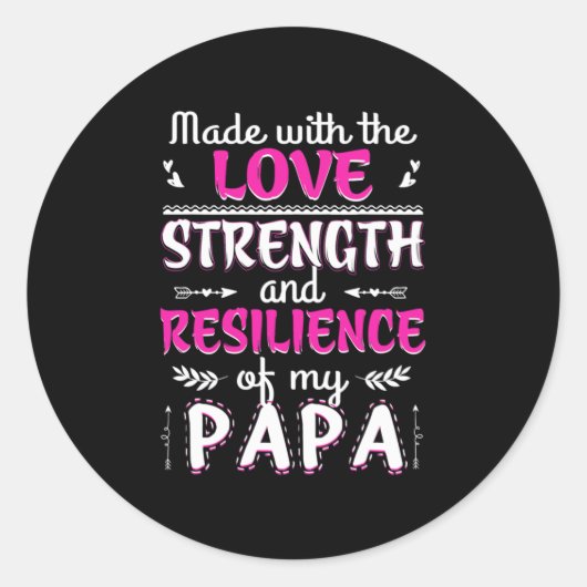 Vervaardigd met de liefdeskracht veerkracht van vu ronde sticker (Voorkant)