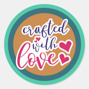 Vervaardigd met liefde ronde sticker