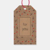 Vervaardigd met liefdeshart op Kraft Paper CadeauL Cadeaulabel (Achterkant)