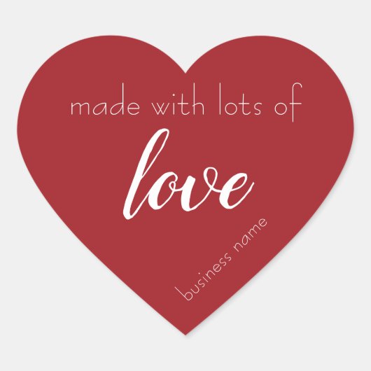 Vervaardigd met productlabel voor Love Heart Shape Hart Sticker (Voorkant)