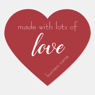 Vervaardigd met productlabel voor Love Heart Shape Hart Sticker