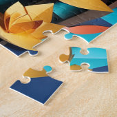 Vervaardigd papier-gesneden stijl een man op een b legpuzzel (Zijkant)