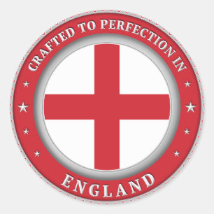 Vervaardigd tot in de perfectie in Engeland Ronde Sticker