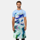 Vervaardiging uit matte metalen, groen tot blauw,  schort (Gedragen)