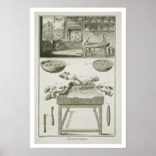 Vervaardiging van flessenkurken uit de "Encycloped Poster
