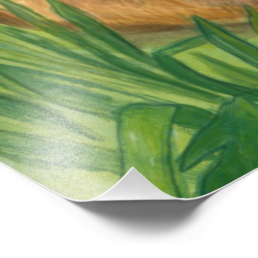 Vervagen in de Grass Illustratie Foto Afdruk (Hoek)