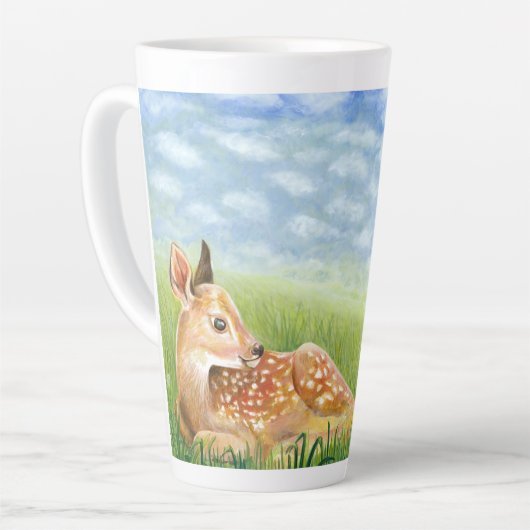 Vervagen in de Grass Illustratie Latte Mok (Linkerhoek)