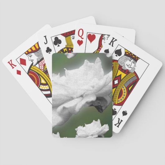 Vervagen naar groen, witte roze digitale collage pokerkaarten (Achterkant)
