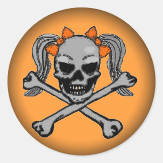 Vervagen naar Zwart Ronde Stickers - Ponytail sche