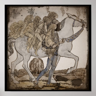 Vervagen op witte paarden poster