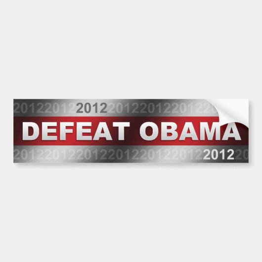 Verval Obama 2012 Bumpersticker (Voorkant)