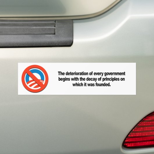 Verval van beginselen bumpersticker (Op auto)