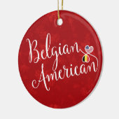 Verval van de Belgische Amerikaanse Hearts Vlaggen Keramisch Ornament (Links)