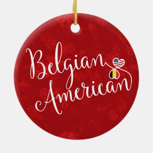 Verval van de Belgische Amerikaanse Hearts Vlaggen Keramisch Ornament (Achterkant)