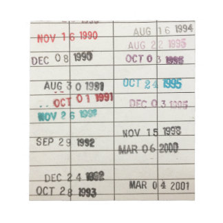 Vervaldatum bibliotheek notitieblok