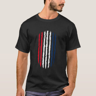 Vervallen Franse Vlag Grunge Voetbal Fran T-shirt