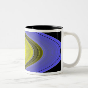 Vervalsing-kleur beeld van de ringen van Saturnus Tweekleurige Koffiemok