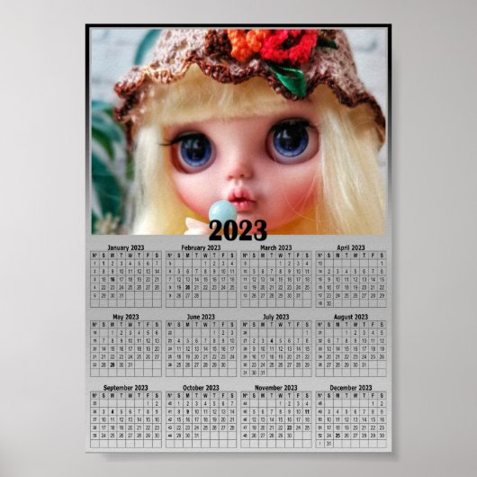 Vervang de foto met je kalender poster (Voorkant)