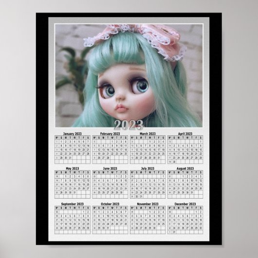 Vervang de foto met uw kalender poster (Voorkant)