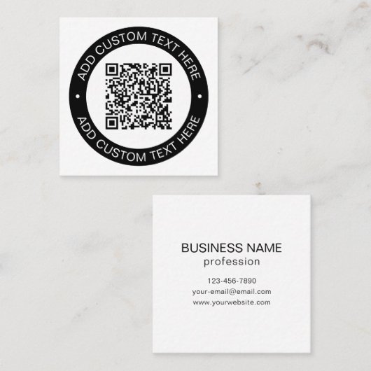 Vervang door uw eigen geüploade QR-code of Afbeeld Vierkante Visitekaartje (Voorkant / Achterkant)