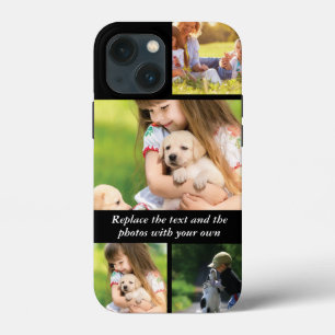 Vervang tekst en foto's door uw eigen iPhone 13 mini hoesje