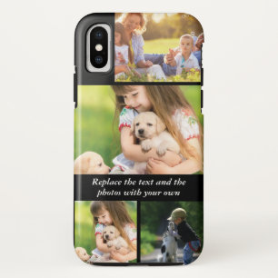 Vervang tekst en foto's door uw eigen iPhone x hoesje