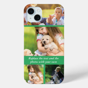 Vervang tekst en foto's door uw eigen iPhone 15 mini hoesje