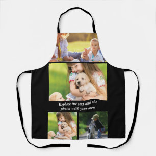 Vervang tekst en foto's door uw eigen schort