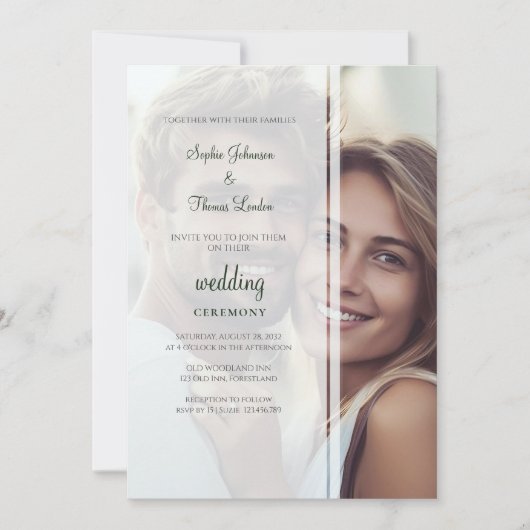 Vervangbare aangepaste foto bruiloft kaart (Voorkant)