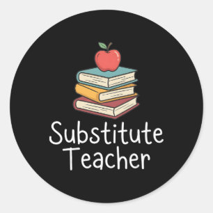 Vervangende leerkracht Apple Books School Byck naa Ronde Sticker