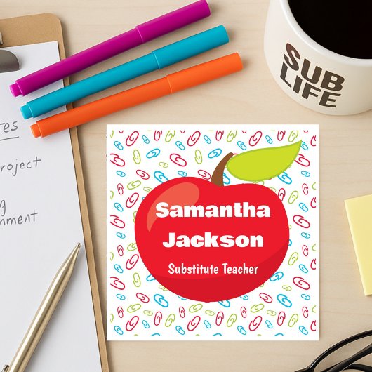 Vervangende leraar Red Apple Vierkante Visitekaartje