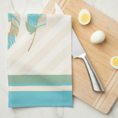 Vervangers op Cream, Blue en Green Theedoek (Quarter Fold)