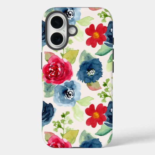 Vervederde bloemen gedrukt Case-Mate iPhone case (Achterkant)