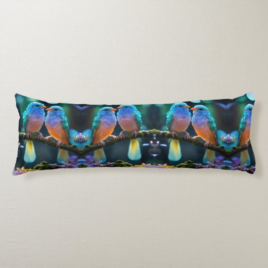 Vervederde Rust: Vogels Ontwerp Lichaamskussen (Voorkant)