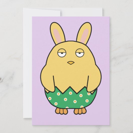 Verveelde Bunny Chick 02 Kaart (Voorkant)