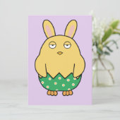 Verveelde Bunny Chick 02 Kaart (Staand voorkant)